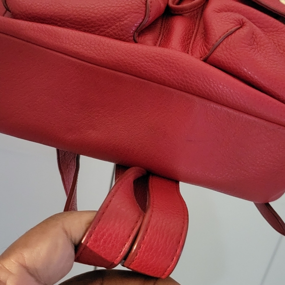Coach Red Pebble Leather backpack - Picture 9 of 10